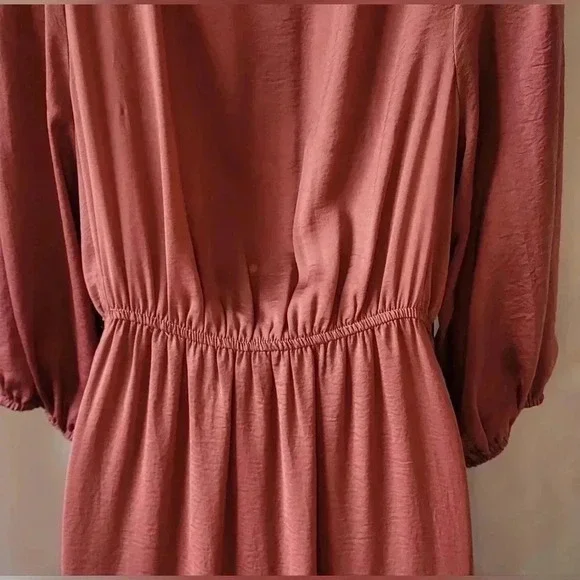 BaeVely high-low tie front dress, size medium, color Baked Rose - Picture 9 of 12